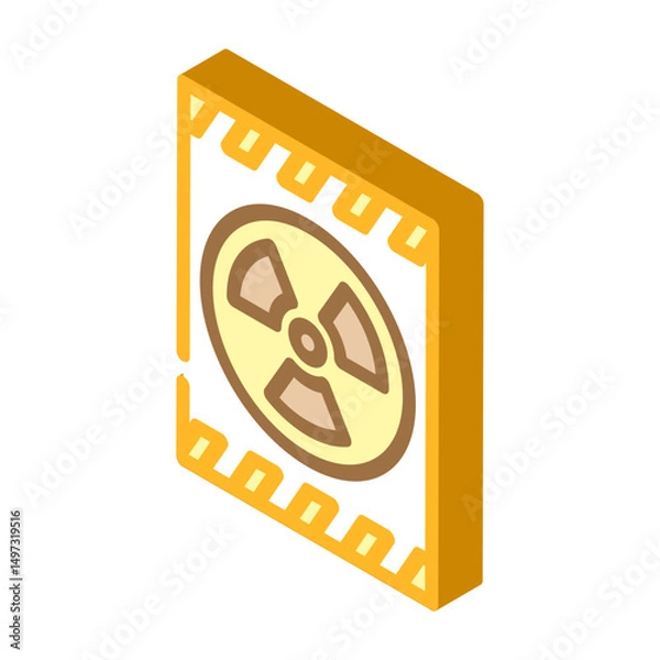 Obraz caution radioactive pollution isometric icon vector illustration