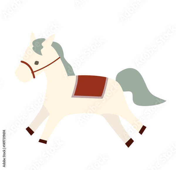 Obraz シンプルでかわいい馬のイラスト素材