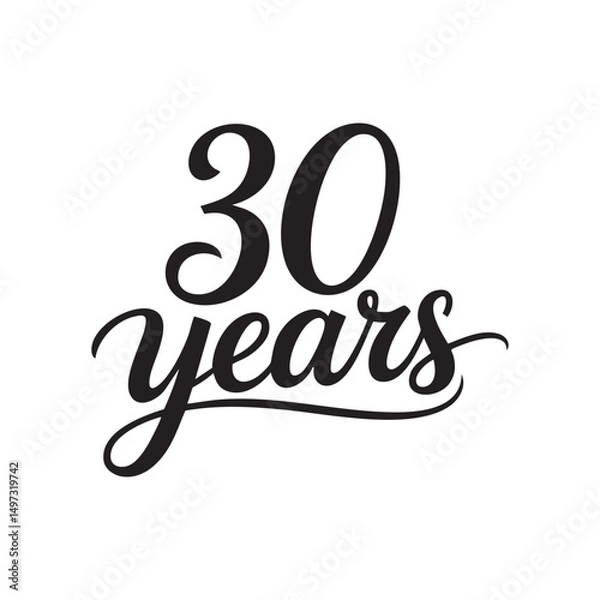 Fototapeta 30 years hand lettering typography