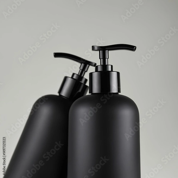 Obraz Two black pump bottles mockup