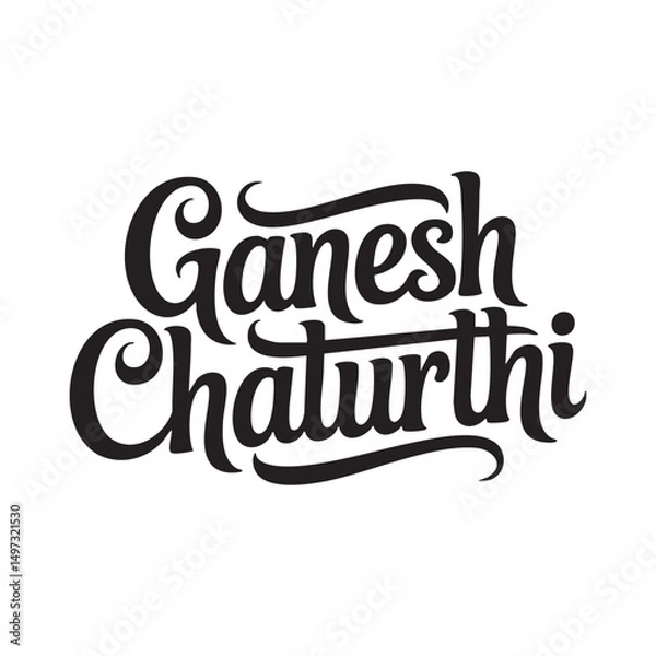 Fototapeta ganesh chaturthi lettering hand written typography