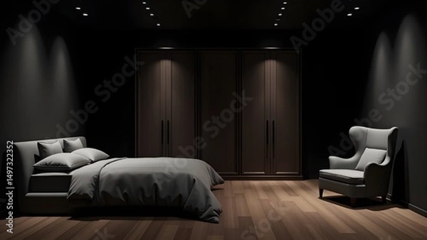 Fototapeta Stylish Sleeping Space with Elegant Furnishings