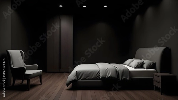 Fototapeta Stylish Sleeping Space with Elegant Furnishings