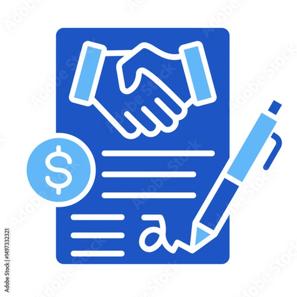 Fototapeta Partnership Deal Signed  Icon Element For Design	