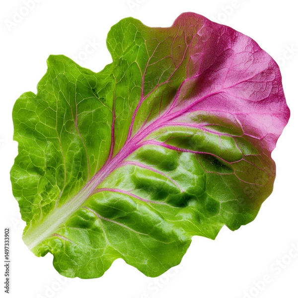 Fototapeta Vibrant leaf with rich colors and textures isolated against a transparent background..