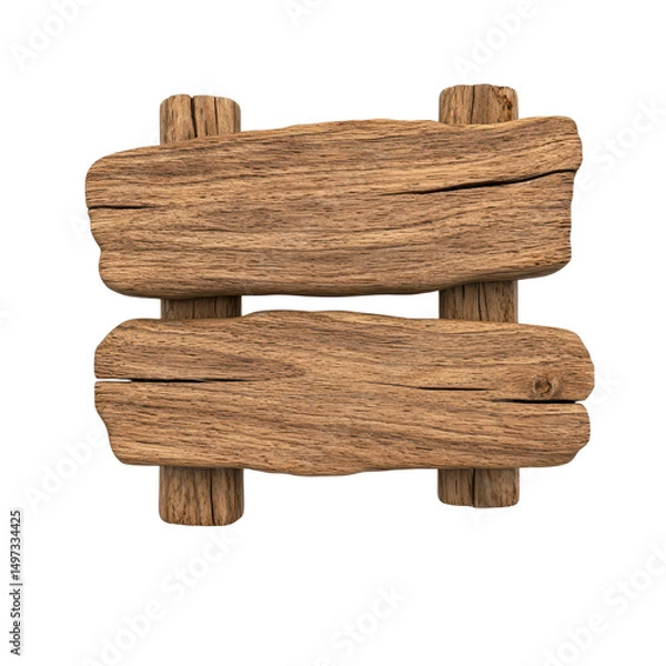 Fototapeta Wooden signboard on a transparent background isolated against a transparent background..