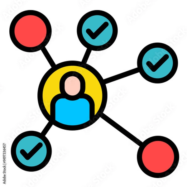Obraz Connection Nodes  Icon Element For Design	