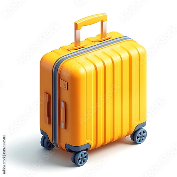 Obraz 3d yellow suitcase icon illustration