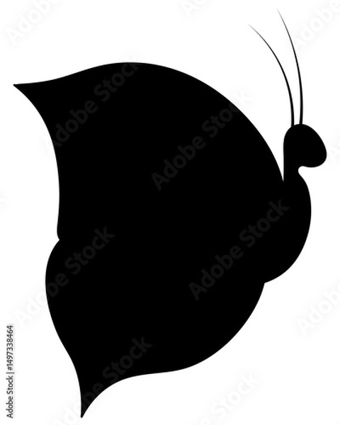 Fototapeta Butterfly. Side view. Silhouette. Vector illustration. Garden insect with two pairs of wings and antennae. Isolated on white background. Idea for web design