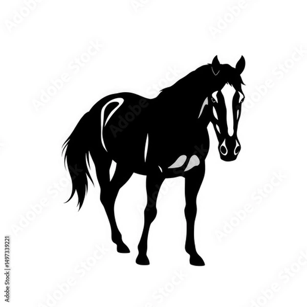 Fototapeta horse vector illustration text with transparent background PNG and JPEG image