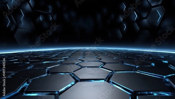 Fototapeta Futuristic Hexagon Pattern Background