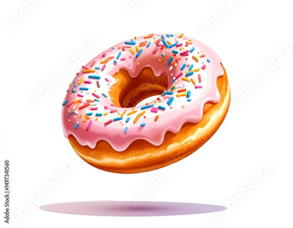 Fototapeta donut with sprinkles isolated on white