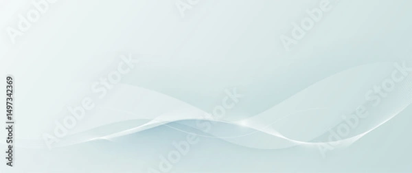 Obraz Vector abstract wave line pattern and dot line particle on white, gray color background. Modern graphic design. Flowing halftone, gradient curve shape for data futuristic, technology background