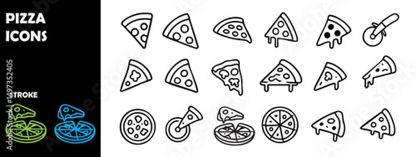 Obraz Pizza Icons Vector Collection