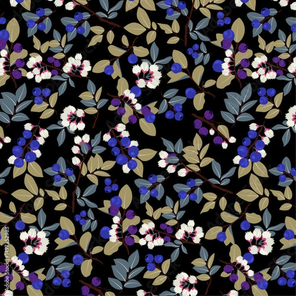 Obraz blueberry seamless pattern design