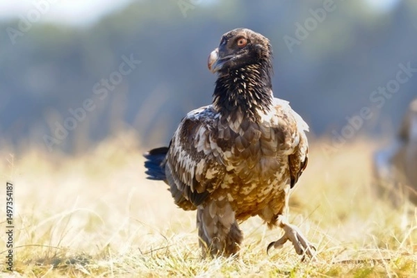 Obraz BEARDED VULTURE (Gypaetus barbatus) largest of the old world vultures with a wingspan up to 9 feet. 