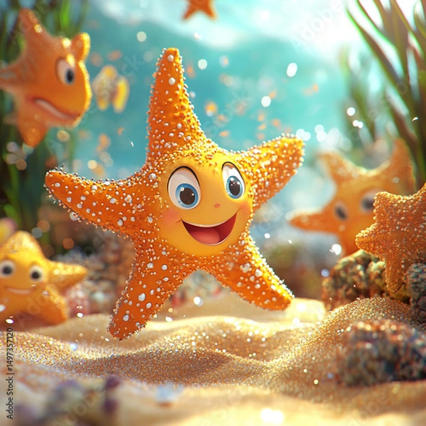 Obraz colourful fish, beautiful color fish closeup. Ai Generated