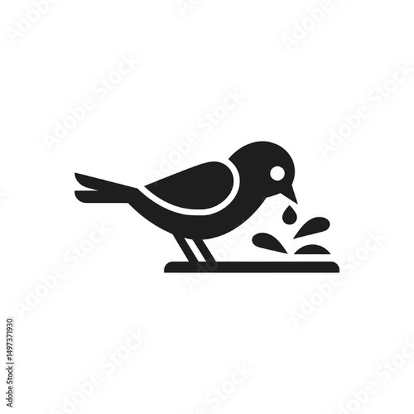 Fototapeta Bird Drinking Water Icon