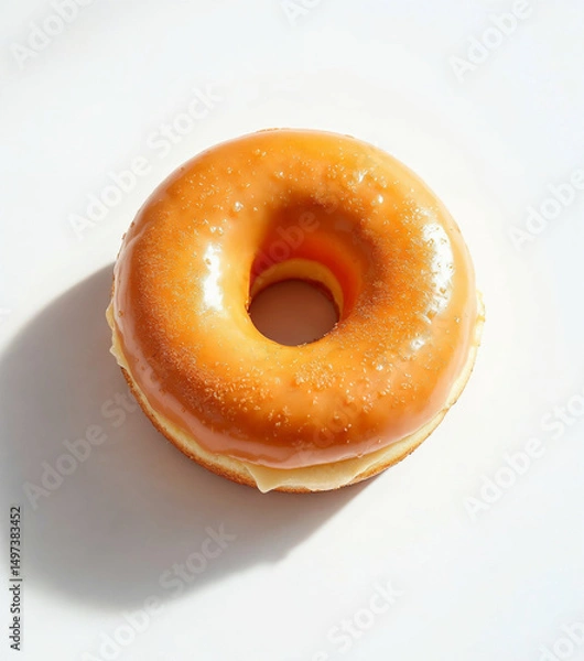Obraz Single Donut on White Background
