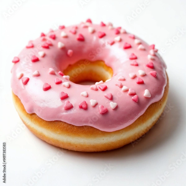 Obraz Single Donut on White Background