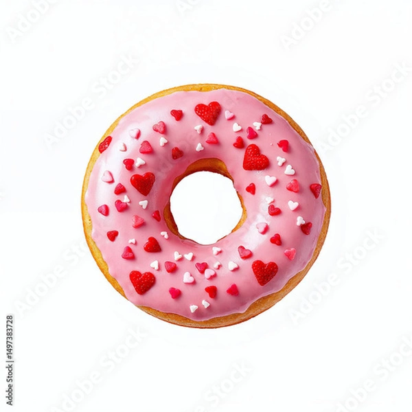 Obraz Single Donut on White Background