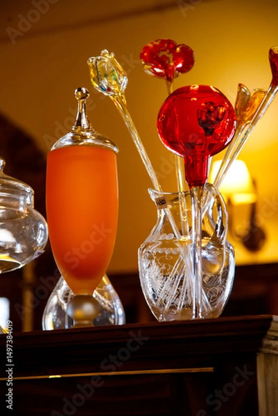 Obraz Glass vases on display