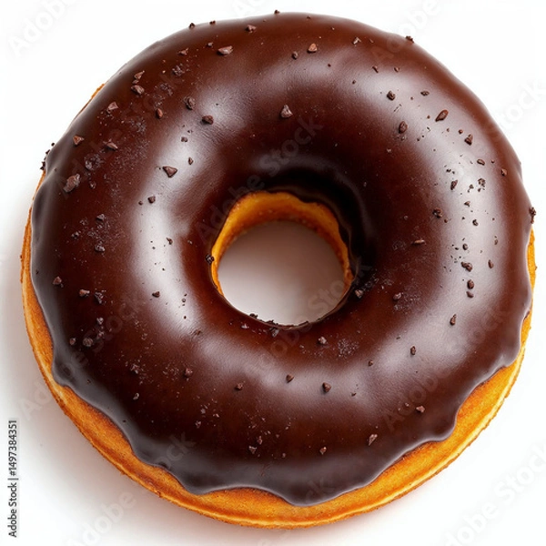 Obraz Single Donut on White Background