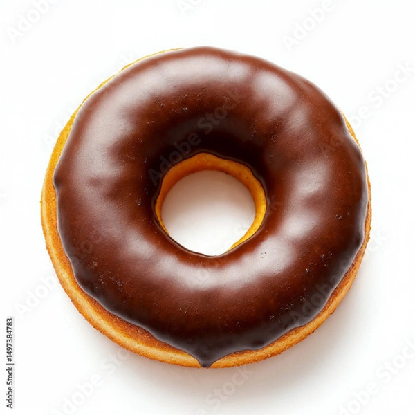 Obraz Single Donut on White Background