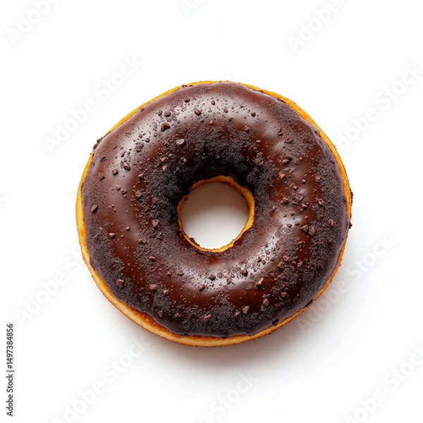 Obraz Single Donut on White Background