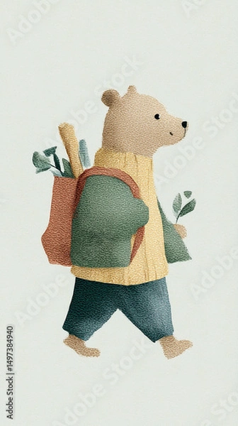 Obraz teddy bear with gift box