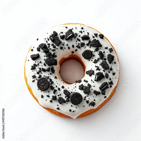 Obraz Single Donut on White Background