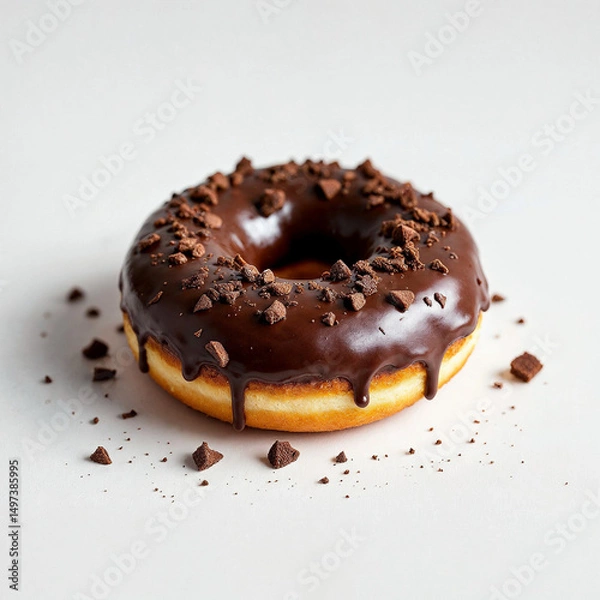 Obraz Single Donut on White Background