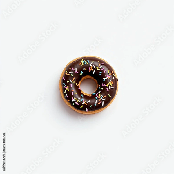 Obraz Single Donut on White Background