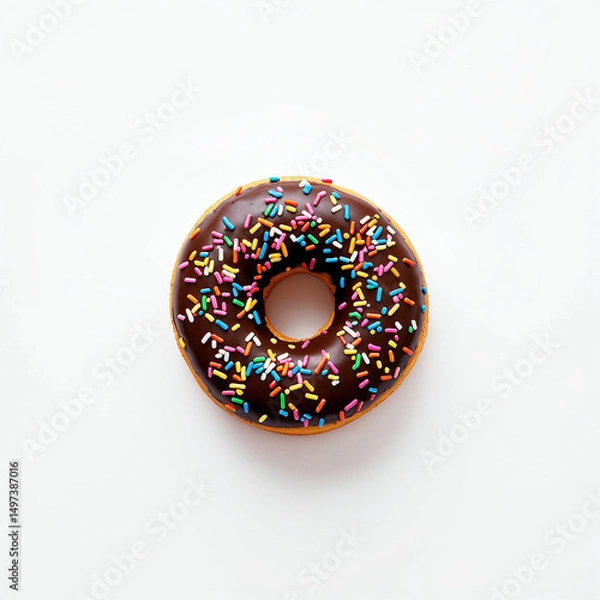 Obraz Single Donut on White Background