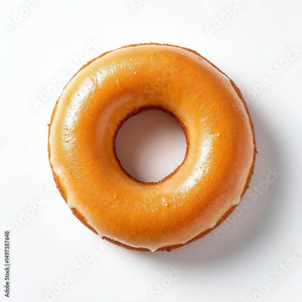 Obraz Single Donut on White Background