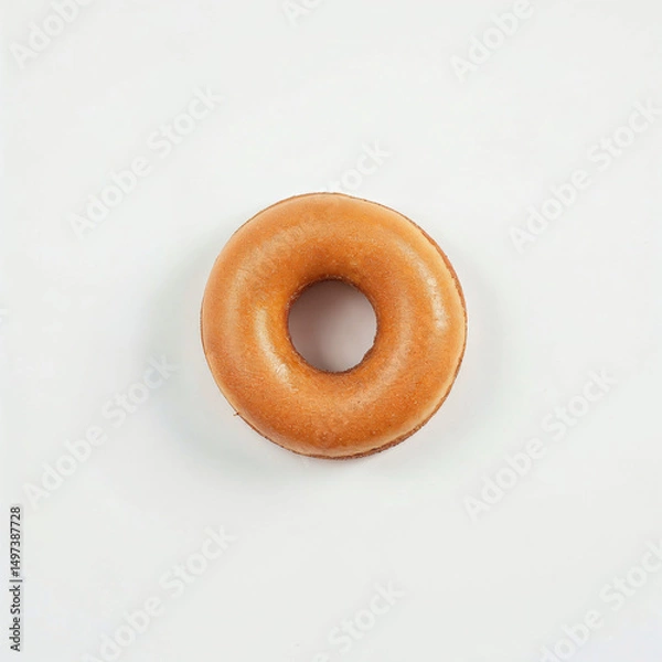 Obraz Single Donut on White Background