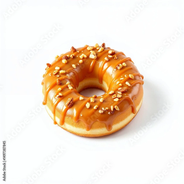 Obraz Single Donut on White Background