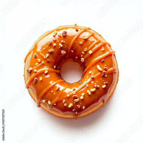 Obraz Single Donut on White Background