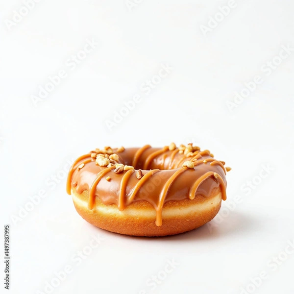 Obraz Single Donut on White Background