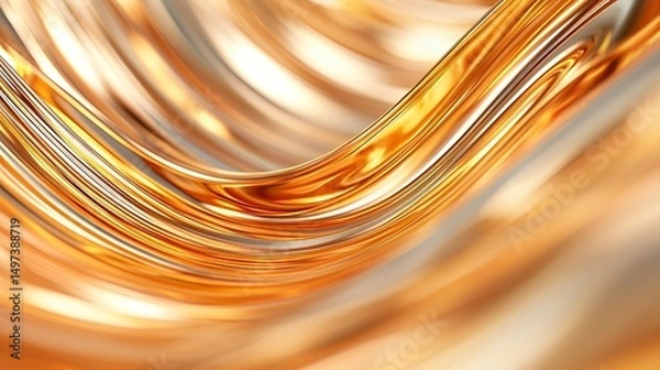 Obraz Abstract Golden Fluid Wave
