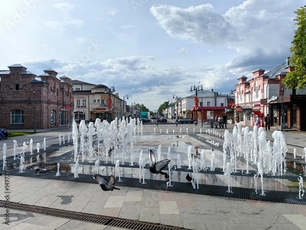 Obraz Cathedral Square with a fountain in the city center