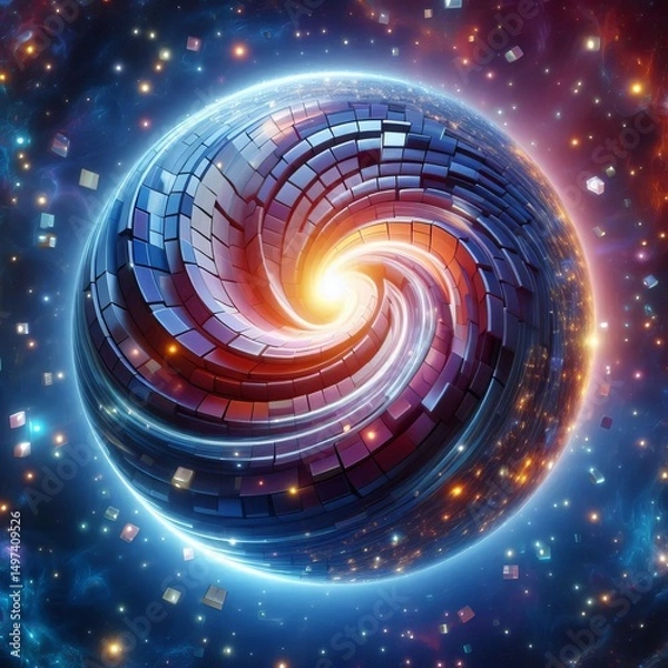 Fototapeta Gravitational Lens duplicated or warped
