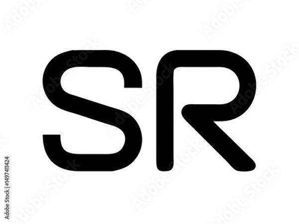 Obraz Modern Minimalist Logo Design of "SR" .Clean, bold, and contemporary logo featuring the initials "SR".
