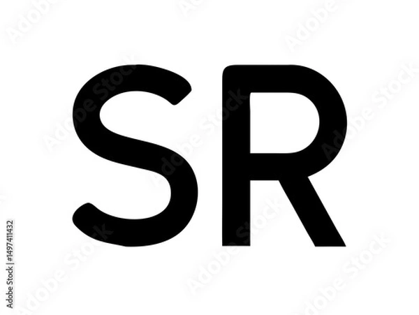 Obraz Modern Minimalist Logo Design of "SR" .Clean, bold, and contemporary logo featuring the initials "SR".