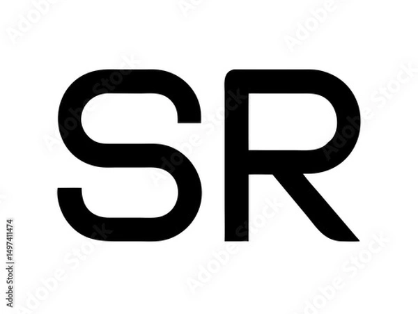 Obraz Modern Minimalist Logo Design of "SR" .Clean, bold, and contemporary logo featuring the initials "SR".