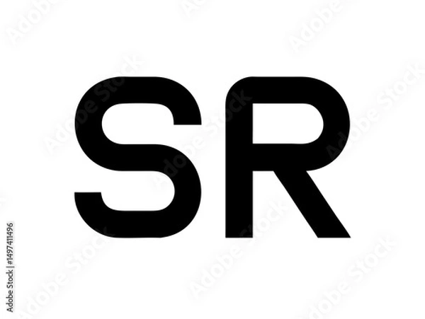 Obraz Modern Minimalist Logo Design of "SR" .Clean, bold, and contemporary logo featuring the initials "SR".