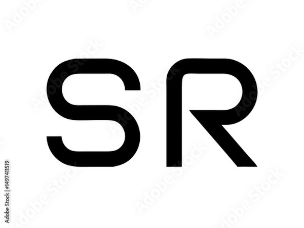 Obraz Modern Minimalist Logo Design of "SR" .Clean, bold, and contemporary logo featuring the initials "SR".