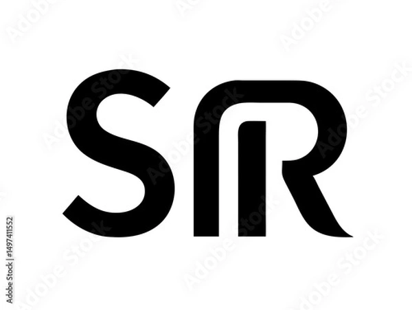 Fototapeta Modern Minimalist Logo Design of "SR" .Clean, bold, and contemporary logo featuring the initials "SR".