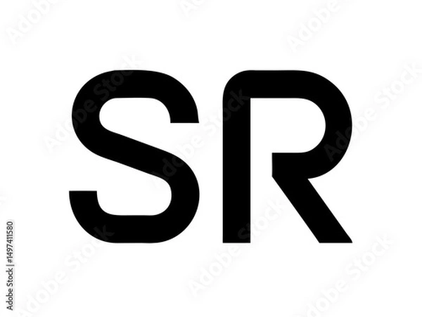 Fototapeta Modern Minimalist Logo Design of "SR" .Clean, bold, and contemporary logo featuring the initials "SR".