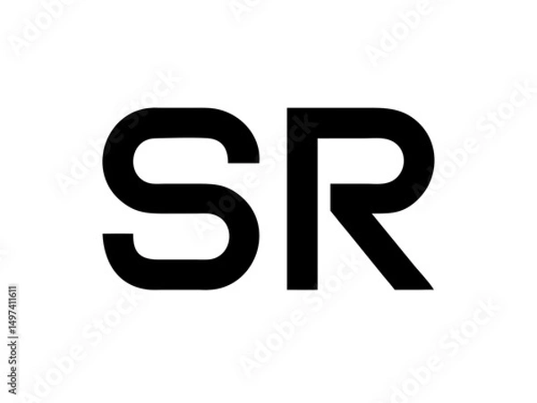 Obraz Modern Minimalist Logo Design of "SR" .Clean, bold, and contemporary logo featuring the initials "SR".